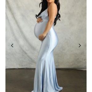 Maternity Dress Gown Blue